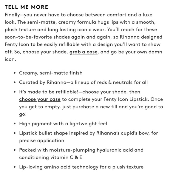 💋🆕💋 Fenty Beauty Icon Semi-Matte Refillable Lipstick - Picture 2 of 10